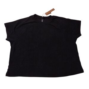 SKIMS New Vintage Crop Top Raglan T Shirt Top Onyx Black 2X NWT